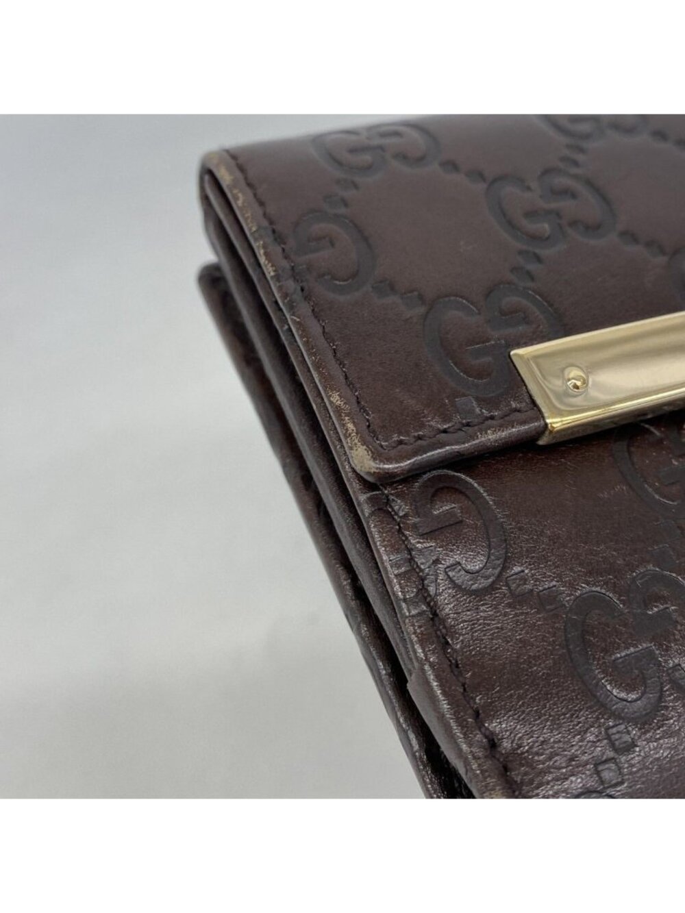 Gucci Wallet Guccissima Leather Brown Champagne Gold - Picture 7 of 8